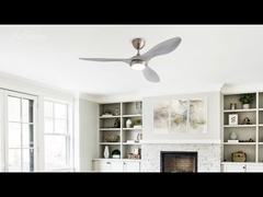 52 Inches Ceiling Fan With 6-Speed Remote Control Sleek Silver Design