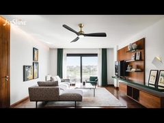 52-Inch Modern LED Ceiling Fan with DC Motor, Black ABS Blades