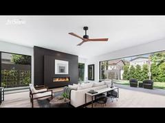 52 Inch Solid Wood Ceiling Fan Quiet DC Motor Modern Design for Living Room and Bedroom Use