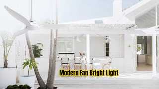 52 Inch White Modern Ceiling Fan With Light