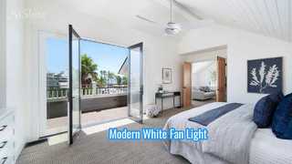 Modern White Ceiling Fan with Light