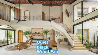 52 Inch Black Wood Ceiling Fan Quiet DC Motor