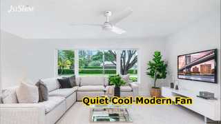Modern White Ceiling Fan Quiet DC Motor