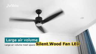 Modern Black Wood Ceiling Fan LED Light