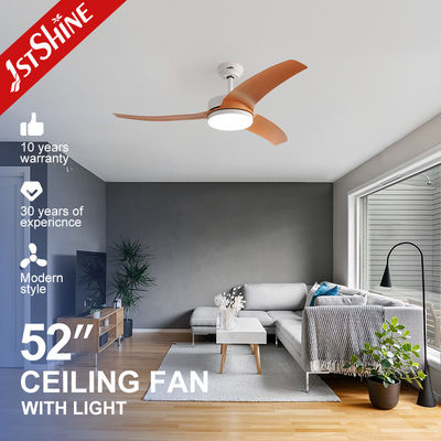 Elegant Design Wood Grain ABS Blades Ceiling Fan 52 Inch With Dimmable Light