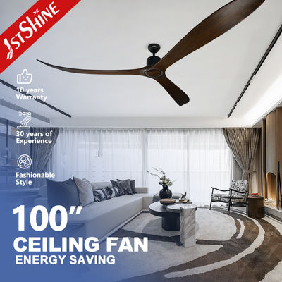 100 Inch Big Ceiling Fan With Remote Control 3 Solid Wood Blade DC Motor