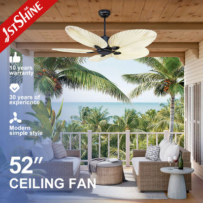 Buy Decorative 5 Palm Leaf Ceiling Fan without Light with Silent Motor and Remote Control online manufacture
