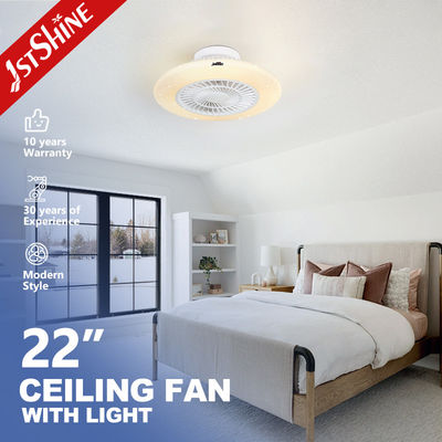 Buy Modern Design 22-inch LED Ceiling Fan with Starry Lampshade and Dimmable Light White online manufacture