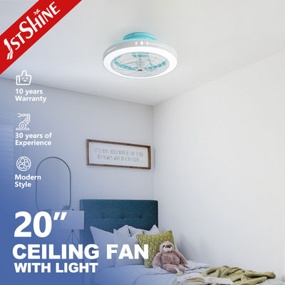 Buy 20 Inch Blue ABS Blades Low Profile Ceiling Fan with Remote Control and Metal Lamp Body online manufacture