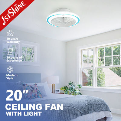 Buy Small 20 Inch Flush Mount LED Ceiling Fan with Light and Color Temperature 3000-6500K online manufacture