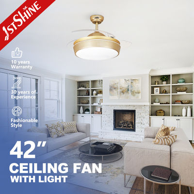Buy Transparent Hidden Blade Ceiling Fan with LED Light 1stshine Luxury European Design online manufacture
