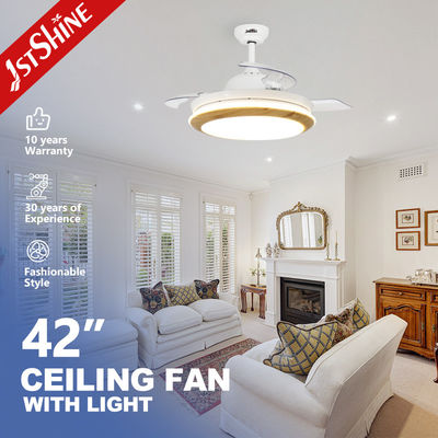 Buy 3 Retractable Blades 3 Light Color Changing Ceiling Fan For Living Bedroom Restaurant online manufacture