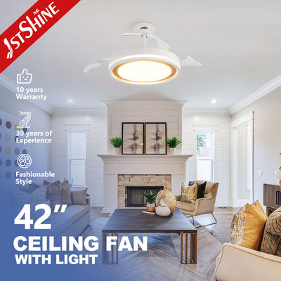 Buy Standard Wind Mordern Style LED Ceiling Fan with Hidden Blades and PC Blades in White online manufacture