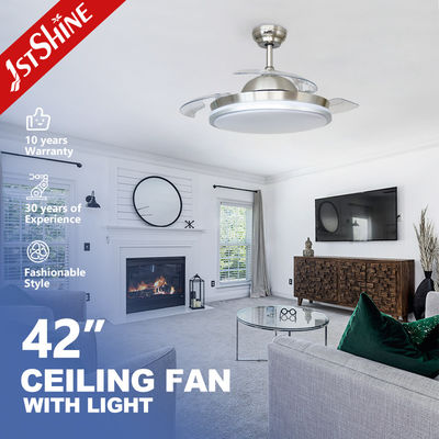 Buy LED Retractable Ceiling Fan Light 3 Speed Remote Control Modern online manufacture