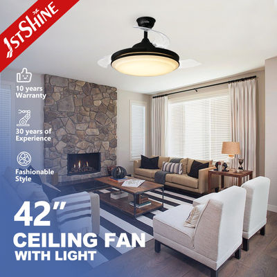 Buy 230V Decorative Lighting Retractable LED Ceiling Fan with Dimmer Support 42 Inch Size online manufacture