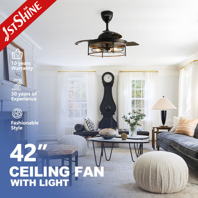 Buy 1stshine Black Traditional PC Hidden Blades Ceiling Fan with Remote 2- Lighting Solutions online manufacture