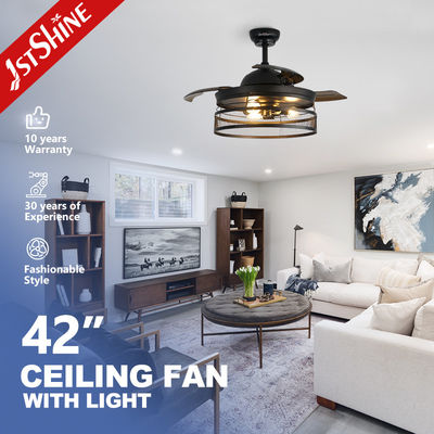Buy Bedroom ETL 42 Inches Farmhouse Invisible Ceiling Fan With Lights online manufacture