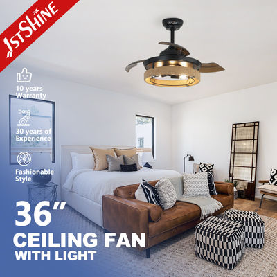 Buy Rope Cage Hidden Blade Ceiling Fan Light With Remote Control Dc Motor online manufacture