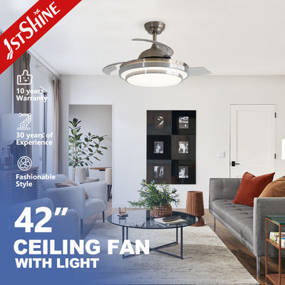 Buy 42 Inch Decorative Hidden Blade LED Light Ceiling Fan with Pure Copper Motor Type online manufacture