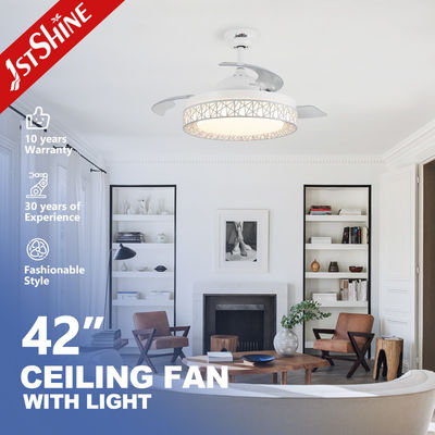 Buy 3 Speeds 42 Inch Retractable Ceiling Fan Light With Bluetooth Speaker online manufacture