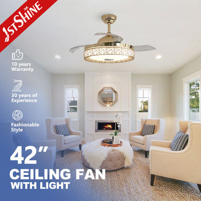 Buy 4000K 6000K Retractable Blade Ceiling Fan Chandelier Color Changing online manufacture