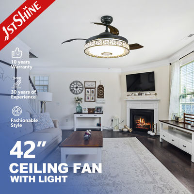 Buy Ultra Quiet Music Invisible Ceiling Fan Chandelier Remote Control online manufacture