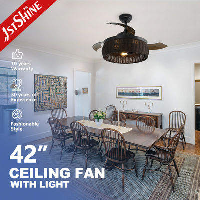 Buy Remote Control Caged Light Ceiling Fan , Decorative LED Ceiling Fan online manufacture