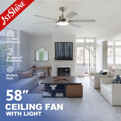 Buy 58 Inch Bedroom Ceiling Fans With Lights Reversible Silent DC Motor MDF Blade online manufacture