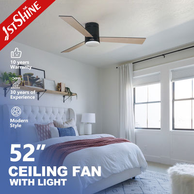 Buy Fancy Wood Blades Low Profile Ceiling Fan with Remote Control and 3 Color LED Light online manufacture