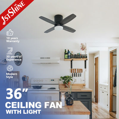 Buy 36 Inch Modern Led Invisible Ceiling Fan Mini 4 Plywood Blades Low Profile Dimming Light online manufacture