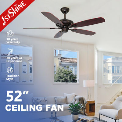 Buy Classic Coffee Color 5 MDF Blades ODM Ceiling Fan with Pull Chain 3 Speed Choice online manufacture