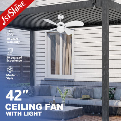Buy Outdoor Modern Design Style Dimmable LED Ceiling Fan Light with 3 Speed and Waterproof online manufacture