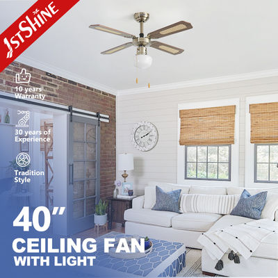 Buy CE Traditional Decorative AC Ceiling Fan Pull Chain 4 MDF Blades online manufacture