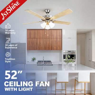Buy Metal Classic AC Motor Ceiling Fan With Light 5 Plywood Blades online manufacture