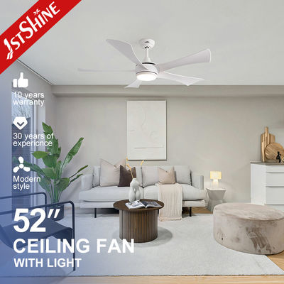 Buy 5 Blades White ABS Blades Ceiling Fan With Led Lighting , 52'' Ceiling Fan With Light online manufacture