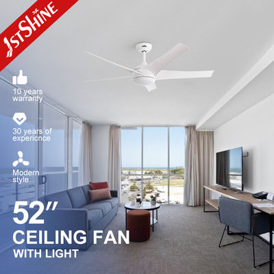 Buy DC Motor 5 ABS Blades White 3 Color Led Light Decorative Smart Ceiling Fan With Light online manufacture