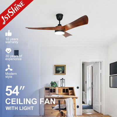 Buy Wooden Color 54 Inch Led Ceiling Fan 3 Plastic Blades With Remote Control online manufacture