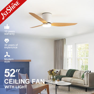 Buy Light Wood Blades Plastic Ceiling Fan Remote Control Flush Mount Quiet Dc Motor online manufacture