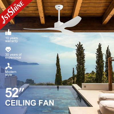 Buy 52 Inch White Blades Adjustable Wind Speed Remote Control Ceiling Fan for Living Room online manufacture