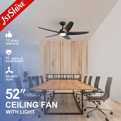 Buy Black LED Ceiling Fan With Dimmable Light 5 Plastic Blades Remote Control online manufacture
