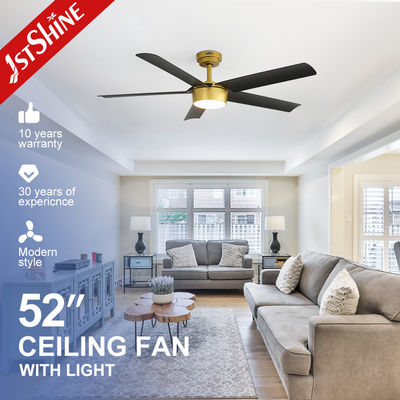 Buy 52 Inches Led Remote Control Ceiling Fan 3 Color Led Light Black Plastic Blades online manufacture