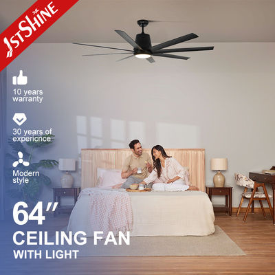 Buy Black Low Profile Energy Saving 64 Inch Plastic Ceiling Fan 8 Blades online manufacture