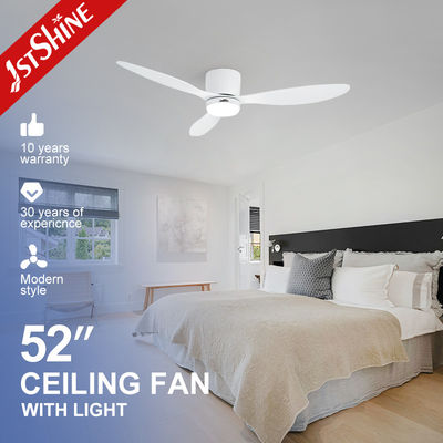 Buy White Energy Saving DC Motor Bedroom Low Profile Ceiling Fan With Light online manufacture