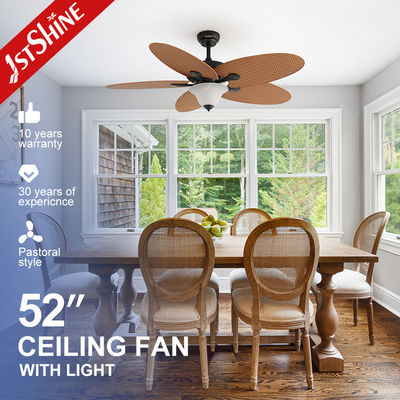 Buy 52 Inches DC Motor Tropical Style Decorative Ceiling Fan Remote Control 5 Blades Ceiling Fan online manufacture