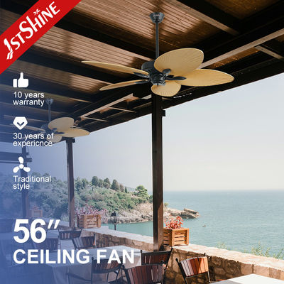 Buy 56 Inches DC Motor Tropical Style Ceiling Fan , Remote Control 5 Blades Ceiling Fan online manufacture