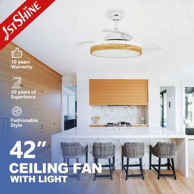 Buy Modern Design Metal Acrylic LED Ceiling Fan with Hidden Blade and Color Crystal Light online manufacture