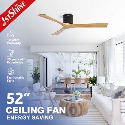 Buy Residential Wooden Blades Ceiling Fan with 52 Inch Flush Mounting and Remote Control online manufacture