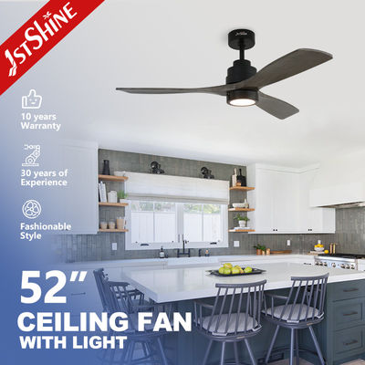 Buy Smart Remote Control Wooden Blades Ceiling Fan Light with 6 Speeds and DC Copper Motor online manufacture