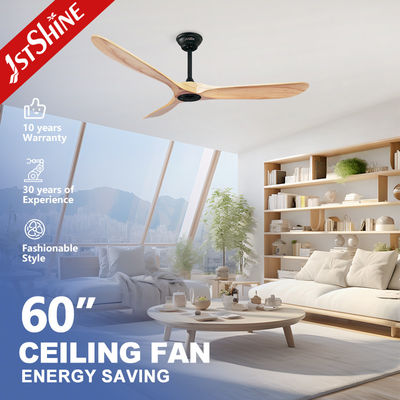 Buy APP Controlled Ceiling Fan with Solid Wood Blades Natural Wood Modern Deluxe No Light online manufacture
