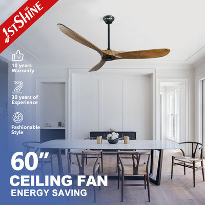 Buy 60 Inch Dark Walnut 5 Speed Remote Control 3 Blade Wood Blade DC Ceiling Fan for Hotel online manufacture